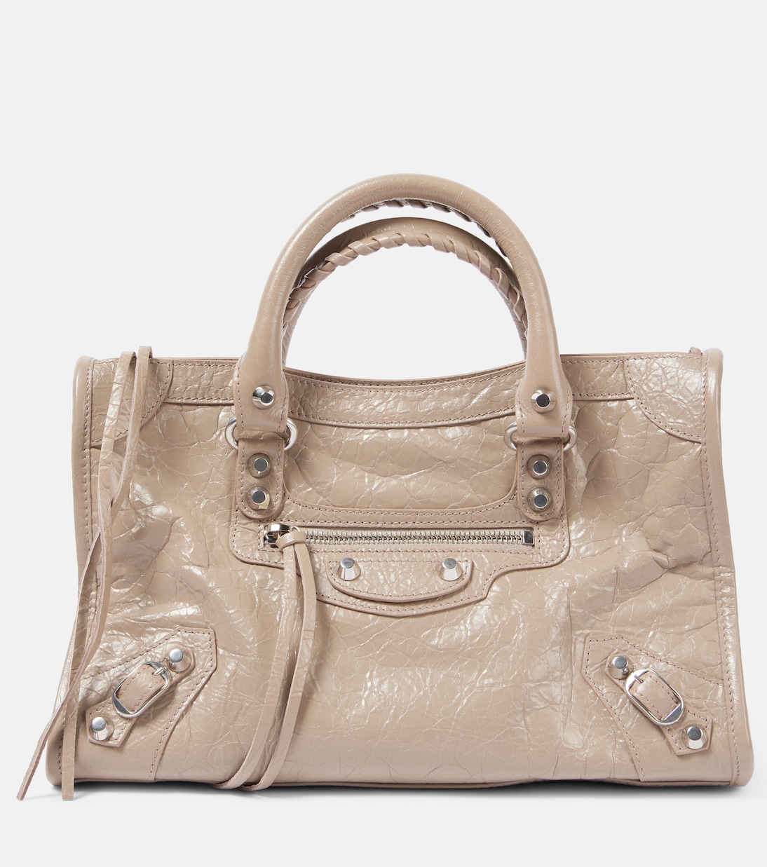Le City Small Leather Tote Bag in Nude Beige- Balenciaga Le City Small Leather Tote Bag in Nude Beige- Balenciaga