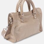Le City Small Leather Tote Bag in Nude Beige- Balenciaga