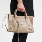 Le City Small Leather Tote Bag in Nude Beige- Balenciaga