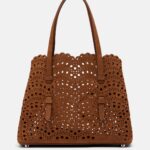Brown Mina 25 Vienne Wave Leather Tote Bag