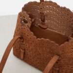 Brown Mina 25 Vienne Wave Leather Tote Bag