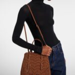 Brown Mina 25 Vienne Wave Leather Tote Bag