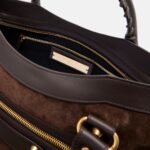 Le City Medium Leather-Trimmed Suede Tote Bag – Balenciaga
