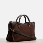 Le City Medium Leather-Trimmed Suede Tote Bag – Balenciaga
