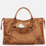 Balenciaga Le City Medium suede top-handle bag