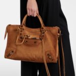 Balenciaga Le City Medium suede top-handle bag