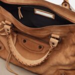 Balenciaga Le City Medium suede top-handle bag