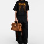 Balenciaga Le City Medium suede top-handle bag