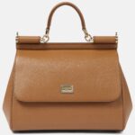 Dolce & Gabbana Sicily Large Leather Shoulder Bag – Caramel Brown