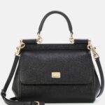 Dolce & Gabbana Sicily Small Luxe Leather Shoulder Bag – Ivory Glow Black