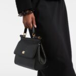 Dolce & Gabbana Sicily Small Luxe Leather Shoulder Bag – Ivory Glow Black