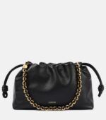Loewe Flamenco Small Leather Clutch – Ivory Glow Black with Gold Hardware