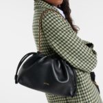 Loewe Flamenco Small Leather Clutch – Ivory Glow Black with Gold Hardware