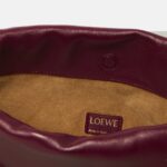 Loewe Flamenco Dark Burgundy Leather Shoulder Bag with Gold Hardware