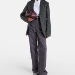 Loewe Flamenco Dark Burgundy Leather Shoulder Bag with Gold Hardware