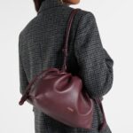 Loewe Flamenco Dark Burgundy Leather Shoulder Bag with Gold Hardware