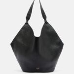 Khaite Lotus Medium Signature Leather Tote Bag – Ivory Glow Black