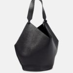 Khaite Lotus Medium Signature Leather Tote Bag – Ivory Glow Black