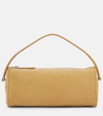 The Row Round ’90s Compact Suede Tote Bag – Mustard Ans