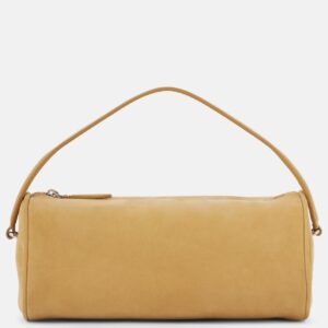 The Row Round ’90s Compact Suede Tote Bag – Mustard Ans