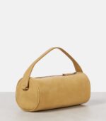 The Row Round ’90s Compact Suede Tote Bag – Mustard Ans