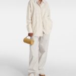 The Row Round ’90s Compact Suede Tote Bag – Mustard Ans