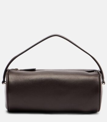 The Row Round ’90s Structured Leather Tote Bag – Dark Aniline Ans