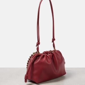 Loewe Flamenco Medium Burnt Red Leather Clutch with Gold Hardware