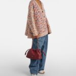 Loewe Flamenco Medium Burnt Red Leather Clutch with Gold Hardware