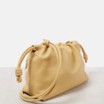 P0Loewe Flamenco Medium Leather Clutch – Dark Butter Yellow with Gold Chain Strap043072
