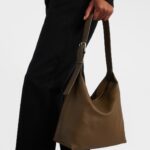 The Row Isa Premium Leather Shoulder Bag – Military Olive Ans