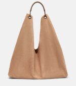 The Row Bindle Three Soft Suede Shoulder Bag – Beige Melange Ans