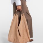 The Row Bindle Three Soft Suede Shoulder Bag – Beige Melange Ans