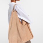 The Row Bindle Three Soft Suede Shoulder Bag – Beige Melange Ans