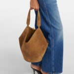 Khaite Lotus Small Designer Suede Tote Bag – Mud Brown