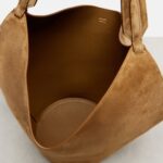 Khaite Lotus Small Designer Suede Tote Bag – Mud Brown