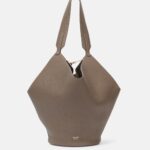 Khaite Lotus Small Signature Leather Tote Bag – Elephant Grey