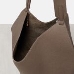 Khaite Lotus Small Signature Leather Tote Bag – Elephant Grey