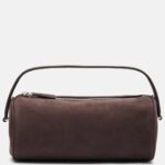 The Row Round 90s Elegant Suede Tote – Dark Aniline Ans