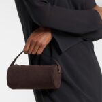The Row Round 90s Elegant Suede Tote – Dark Aniline Ans