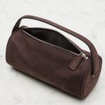 The Row Round 90s Elegant Suede Tote – Dark Aniline Ans