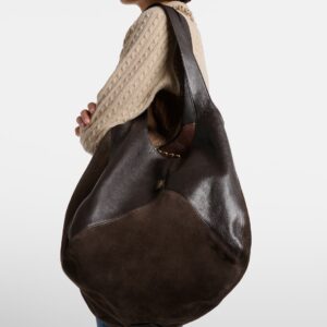 Chloé Balloon Medium Leather & Suede Handbag – Kohl Brown with Gold Hardware