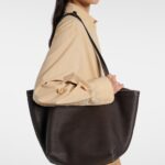 The Row Park Large Premium Leather Tote Bag – Dark Brown