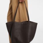 The Row Park Large Premium Leather Tote Bag – Dark Brown