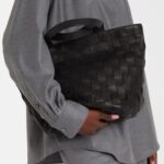 The Row Sisal Structured Leather Tote Bag – Black Ans