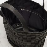 The Row Sisal Structured Leather Tote Bag – Black Ans