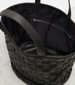 The Row Sisal Structured Leather Tote Bag – Black Ans