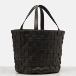 The Row Sisal Structured Leather Tote Bag – Black Ans