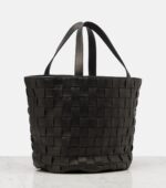 The Row Sisal Structured Leather Tote Bag – Black Ans