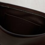 The Row EW Izzy Medium Elegant Leather Shoulder Bag – Dark Brown
